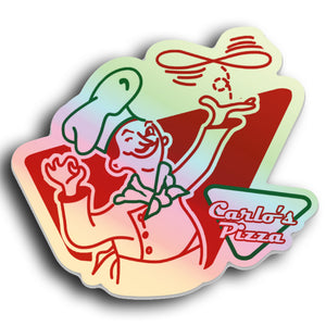 Carlo's Pizza Holographic Sticker